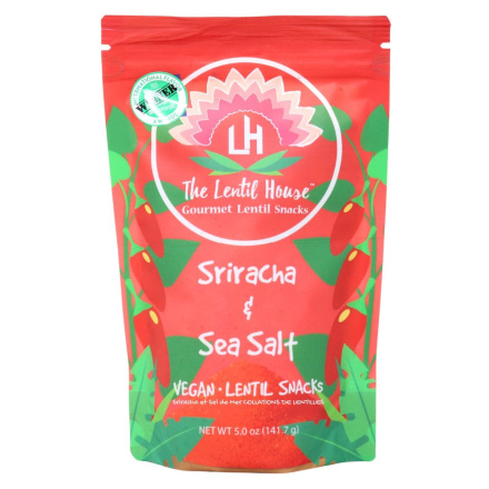 The Lentil House Gourmet Lentil Snacks Sriracha & Sea Salt Canada Front