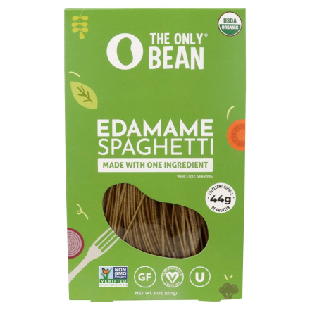 Front of The Only Bean Organic High Protein Edamame Spaghetti