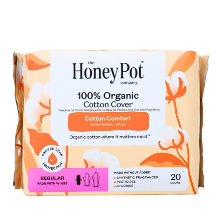 Front of The Honey Pot Non-Herbal Organic Cotton Pads
