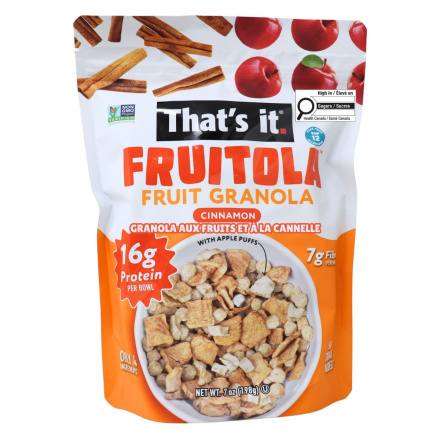 That’s It Fruitola Fruit Granola Cinnamon Front of bag