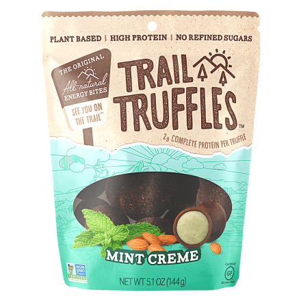 Front of Trail Truffles Plant-Based Truffle Pouch Mint Creme, 144g
