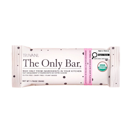 Truvani The Only Bar Oatmeal Chocolate Chip Cookie Front