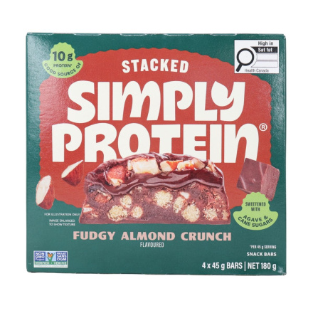 SimplyProtein Stacked Snack Bars Fudgy Almond Crunch Front