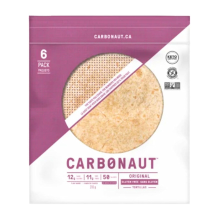 Front of Carbonaut 5.5" Gluten-Free Keto Tortilla Original - Low Carb Tortilla Wraps - Gluten Free Keto Tortillas - Gluten Free Tortillas