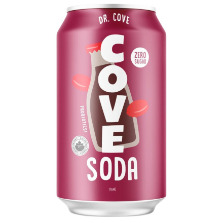 Front of Cove Soda Cove Drinks Gut Healthy Soda Probiotic Soda Dr. Cove