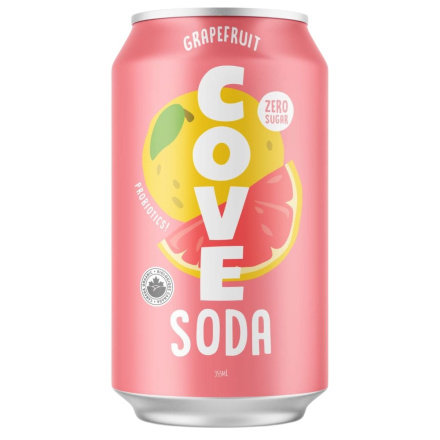 Front of Cove Soda Cove Gut Healthy Probiotic Soda Grapefruit - Cove Soda Canada - Healthy Soda - Cove Gut Healthy Soda