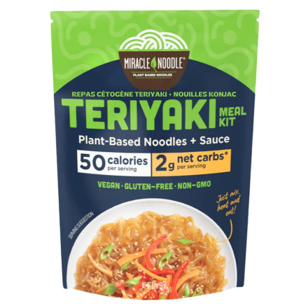 Front of Miracle Noodle Keto Meal Teriyaki + Konjac Noodles - Keto Meal -Vegetarian Keto Meal - Vegan Meal - Gluten Free Meal Ideas
