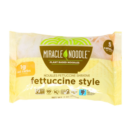 Front of Miracle Noodle Fettuccini Style 