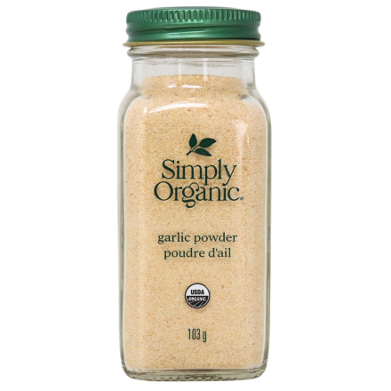 Front of Simply Organic Garlic Powder - Organic Garlic Powder - Kosher Garlic Powder - Organic Seasoning