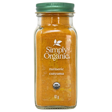 Front of Simply Organic Turmeric Root Ground - Organic Turmeric Ground - Kosher Turmeric Ground - Organic Seasoning