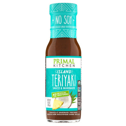 Front of Primal Kitchen Organic No Soy Island Teriyaki Sauce & Marinade - vegan teriyaki sauce - keto teriyaki sauce - low carb teriyaki sauce