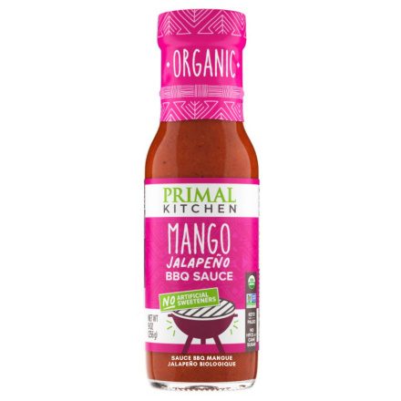 Front of Primal Kitchen Organic Mango Jalapeño BBQ Sauce - paleo bbq sauce - whole30 bbq sauce - healthy bbq sauce