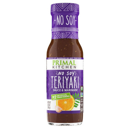 Front of Primal Kitchen No Soy Teriyaki Sauce & Marinade - authentic teriyaki sauce - paleo teriyaki sauce - healthy teriyaki sauce