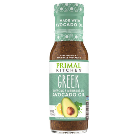 Front of Primal Kitchen Greek Vinaigrette and Marinade - greek salad dressing - keto salad dressing - paleo salad dressing