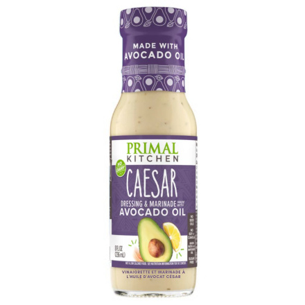 Front of Primal Kitchen Caesar Avocado Oil Dressing & Marinade - whole30 approved - keto caesar dressing - caesar salad dressing