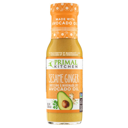 Front of Primal Kitchen Sesame Ginger Vinaigrette & Marinade - ginger spice - marinade poulet - marinade