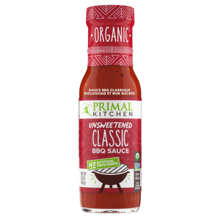 Front of Primal Kitchen Organic & Unsweetened Classic BBQ Sauce - vegan bbq sauce - organic bbq sauce - keto barbecue sauce
