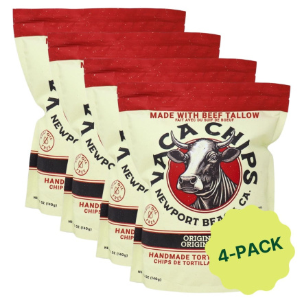 Vaca Chips Handmade Tortilla Chips made with Beef Tallow Original 4-Pack Canada Front