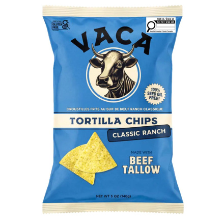 Vaca Chips Handmade Tortilla Chips made with Beef Tallow Classic Ranch Canada Front