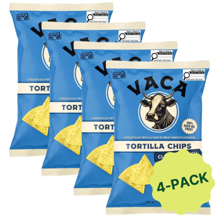 Vaca Chips Handmade Tortilla Chips made with Beef Tallow Classic Ranch 4-Pack Canada Front