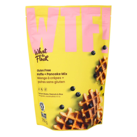 What The Flour Gluten-Free Waffle + Pancake Mix Canada Front