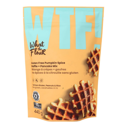 What The Flour Gluten-Free Pumpkin Spice Waffle + Pancake Mix Canada Front