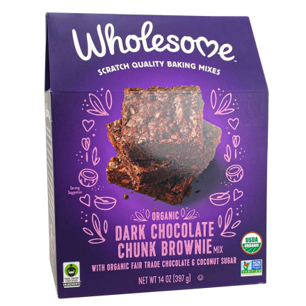 Front of Wholesome Organic Dark Chocolate Chunk Brownie Mix, 397g
