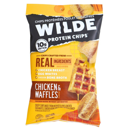 Front of WILDE Protein Chips Chicken & Waffles - Keto Chicken Chips - Keto Protein Chips - Low Carb Protein Chips