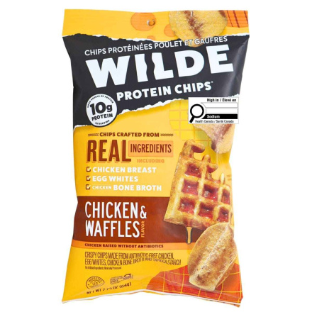 Front of WILDE Protein Chips Chicken & Waffles - Keto Chicken Chips - Keto Protein Chips - Low Carb Protein Chips