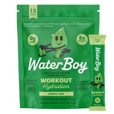 Front of Waterboy Electrolytes - Waterboy Hydration - Sugar Free Electrolytes - Workout Electrolytes - Lemon Lime Electrolytes