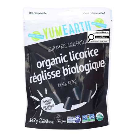 Front of YumEarth Organic Black Licorice, 142g