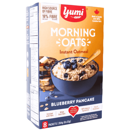 Yumi Organics High Fibre Instant Morning Oats Blueberry Pancake, 8 Pack