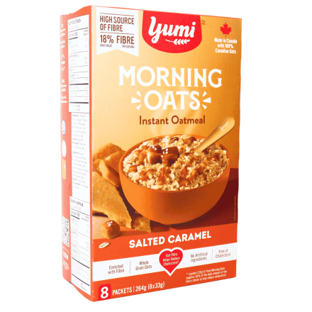 Yumi Organics High Fibre Instant Morning Oats Salted Caramel, 8 Pack
