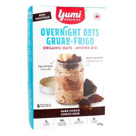 Front of Yumi Organics Organic Overnight Oats Dark Choco, 330g