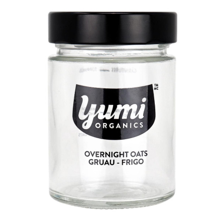 Front of Yumi Organics Overnight Oats Jar, 314mL