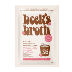 Beck’s Broth Bone Broth Powder Protein Strawberry Matcha Latte, 25g