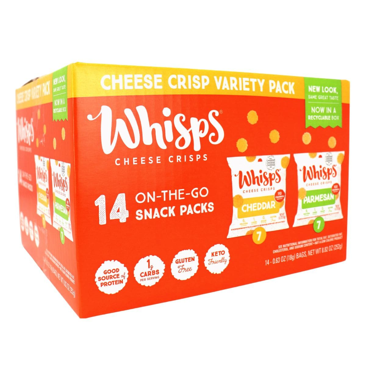 Whisps Single Serve Parmesan And Cheddar Cheese Crisps, 14