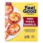 Front of Feel Good Foods Gluten-Free Mini Plain Pizza Bagels - Gluten Free Bagels - Gluten-Free Bagel - Pizza Bagels