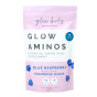 Front of Glow Body Nutrition Essential Amino Acid Supplement EAAs Powder Blue Raspberry