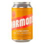 Front of Harmon's Non-Alcoholic Beer Craft Brewery Lagered Ale Lunchbox