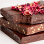 Honey Mama’s Gluten-Free Chocolate Fudge Bars Lavender Rose - Truffle Snack Bar - Dairy-Free Truffle Bar - Gluten-Free Truffle Snack Bar