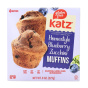 Front of Katz Gluten Free Blueberry Muffins Gluten Free Zucchini Muffins Gluten Free Blueberry Zucchini Muffins