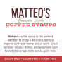 Matteo’s Sugar-Free Barista Coffee Syrups Gingerbread - Gingerbread Syrup Sugar Free - Best Gingerbread Syrup For Coffee - Gingerbread Syrup Uses