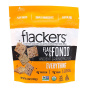 Front of Flackers Flax & Fonio Ancient Grain Crackers Everything, 128g