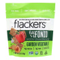 Front of Flackers Flax & Fonio Ancient Grain Crackers Garden Vegetable, 128g