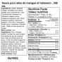 Nutrition of G Hughes Sugar Free Mango Habanero Wing Sauce, 355mL