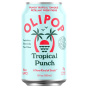 Front of OLIPOP Low Sugar Sparkling Prebiotic Soda Tropical Punch