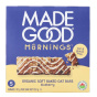 Front of MadeGood Mornings Gluten-Free Soft-Baked Oat Bars Blueberry Flavour, 5 Bars