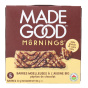 French Front of MadeGood Mornings Gluten-Free Soft-Baked Oat Bars Chocolate Chip, 5 Bars
