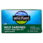 Front 2 of Wild Planet Non-GMO Wild Sardines in Extra Virgin Olive Oil Lightly Smoked, 125g